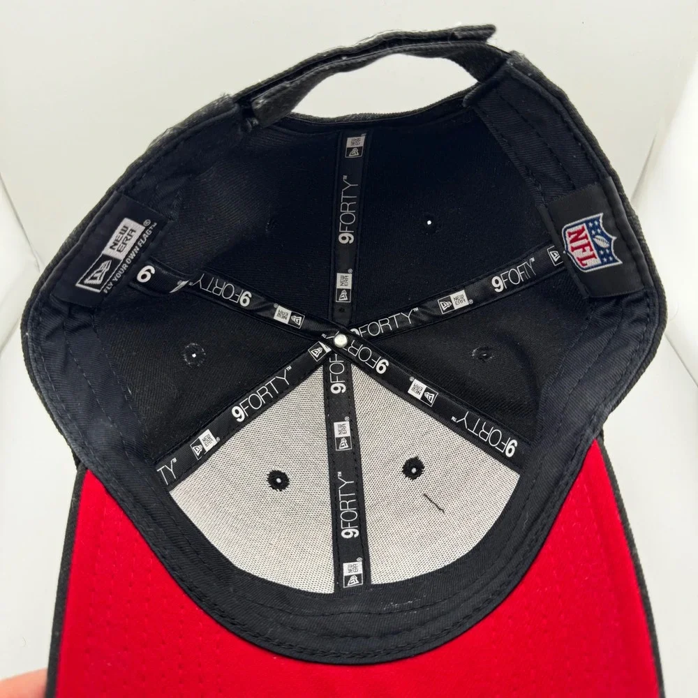 New Era Atlanta Falcons Hat Mens OSFA Black NFL 9FORTY Adjustable Good Logo Cap